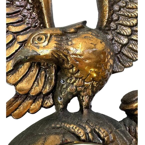 Bronze Copper Brass Metal Eagle Anchor Wall Vintage Thermometer Hygrometer - Picture 3 of 7